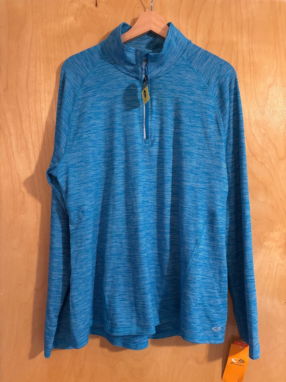 C9 Champion Quarter Zip Pullover Blue Striped Duo Dry Women's XL NWT
